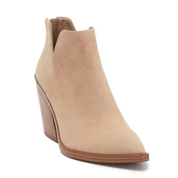 Vince Camuto Gigietta Taupe Ankle Boot Size 11 Suede Pointed Toe Cuban Heel New - Picture 4 of 7